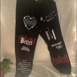 Black Graphics sweatpants